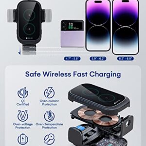 ZEEHOO DUOXX Wireless Car Charger,Dual Coils 15W Fast Charging Car Mount, Dashboard, Air Vent Wireless Phone Holder Auto-Clamping for iPhone 14 13 12 Pro Max,Samsung Z Flip 4 3 5G S23 Ultra,etc