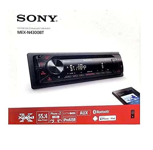 Sony MEX-N4300BT Built-in Dual Bluetooth Voice Command CD/MP3 AM/FM Radio Front USB AUX Pandora Spotify iHeartRadio iPod / iPhone Siri and Android Controls Car Stereo Receiver