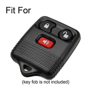 Coolbestda Rubber 3 Buttons Key Fob Cover Case Shell Keyless Entry Jacket Holder for Ford F150 F250 F350 Explorer Ranger Escape Expedition