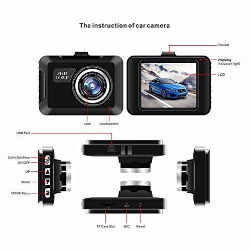 Yanvan Dash Camera for Cars, FHD 720P 2.0 Inch Mini Screen Car Dash Camera,Wide Angle Dashboard Camera Recorder with Night Vision,Loop Recording,Parking Monitor,Motion Detection
