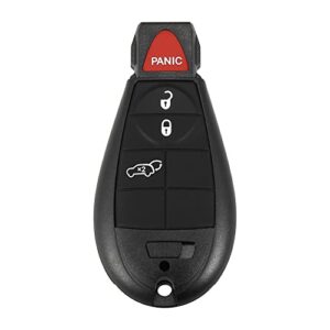 x autohaux replacement keyless entry remote car key fob gq4-53t 433mhz for jeep cherokee 2014-2019 4 buttons with door key