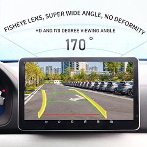 Backup Camera for Car, Rear View Camera with Moveable Guideline, CCD HD Image,IP67 Waterproof, Super Night Vision 170° Wide View Camera, 4 Layer Glass Lens, for Car Pickup Truck SUV RV Van (Black)