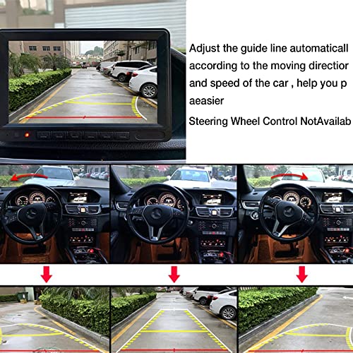 Backup Camera for Car, Rear View Camera with Moveable Guideline, CCD HD Image,IP67 Waterproof, Super Night Vision 170° Wide View Camera, 4 Layer Glass Lens, for Car Pickup Truck SUV RV Van (Black)