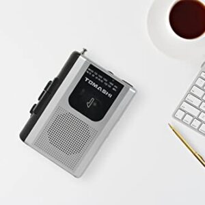 TOMASHI Cassette Player Walkman Tape Recorder FM AM Radio with Built-in Speaker,Microphone F-318B