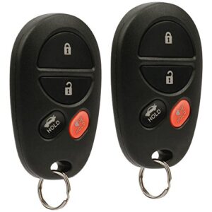 key fob keyless entry remote fits toyota avalon, solara 2005 2006 2007 2008 (gq43vt20t 4-btn), set of 2