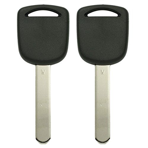 Keyless2Go Replacement for New Uncut Transponder V Chip Ignition Car Key HO03 (2 Pack)