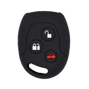 qualitykeylessplus protective silicone rubber keyless entry remote fob case skin cover for select 3 button ford remotes fcc: kr55wk47899