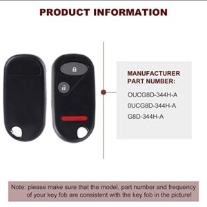 ANGLEWIDE Car Key Fob Keyless Entry Remote Replacement for 02-10 for Civic for CR-V for Element (FCC 0UCG8D-344H-A) 3 Buttons 1pad