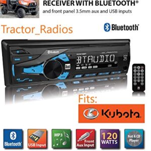 Compatible Kubota Tractor Direct Connect Stereo Radio MP3 AM FM USB Aux Bluetooth Remote RTV-1100 RTX-1100C Harness Plug B2650 RTV RTX