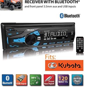 Compatible Kubota Tractor Direct Connect Stereo Radio MP3 AM FM USB Aux Bluetooth Remote RTV-1100 RTX-1100C Harness Plug B2650 RTV RTX