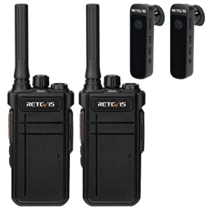 retevis rb37 new version,bluetooth two way radio,walkie talkies for adults,wireless earpiece,2000 mah,vox,type-c,for retail pet hospital (2 pack)