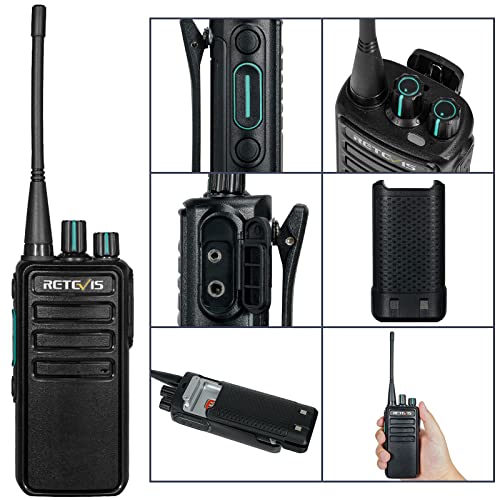 Retevis RB29 2 Way Radios Long Range (10 Pack) with Shoulder Speaker Mic(4 Pack),USB Charger Base,1100mAh Large Capacity Battery, Hands Free Two Way Radio for Adults Security Business