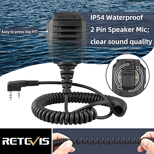 Retevis RB29 2 Way Radios Long Range (10 Pack) with Shoulder Speaker Mic(4 Pack),USB Charger Base,1100mAh Large Capacity Battery, Hands Free Two Way Radio for Adults Security Business