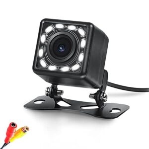 nhopeew car rear view camera waterproof 12 led backup camera 170° wide angle night visions reverse camera for universal cars, suv, trucks, rv and more