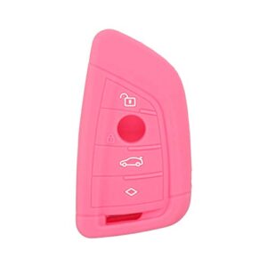 segaden silicone cover protector case holder skin jacket compatible with bmw x1 x3 x4 x5 x6 4 button smart remote key fob cv4907 pink