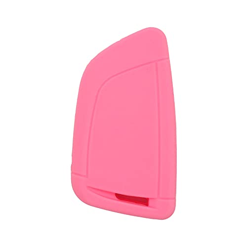 SEGADEN Silicone Cover Protector Case Holder Skin Jacket Compatible with BMW X1 X3 X4 X5 X6 4 Button Smart Remote Key Fob CV4907 Pink