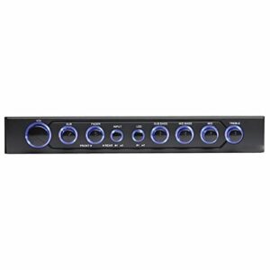 Autotek ATEQ709 4-Band Audio Equalizer with Built-in 2-Way Crossover, 9 Volts, 1/2 DIN, re-amp EQ with Front/Rear Active Crossover, and Selectable 12dB high-Pass Crossover,Black