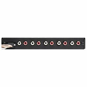 Autotek ATEQ709 4-Band Audio Equalizer with Built-in 2-Way Crossover, 9 Volts, 1/2 DIN, re-amp EQ with Front/Rear Active Crossover, and Selectable 12dB high-Pass Crossover,Black