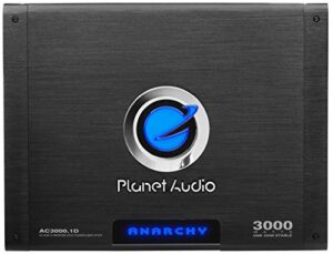 planet audio ac3000.1d anarchy series car audio amplifier – 3000 high output, class d, monoblock, 1 ohm, low level inputs, low pass crossover, mosfet power supply, hook up to stereo and subwoofer