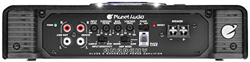 Planet Audio AC3000.1D Anarchy Series Car Audio Amplifier - 3000 High Output, Class D, Monoblock, 1 Ohm, Low Level Inputs, Low Pass Crossover, Mosfet Power Supply, Hook Up To Stereo and Subwoofer