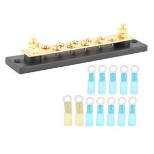Acouto Bus Bar, Integrated Bus Bar Busbar Board Dual Row 10 Position M6 Terminal Stud 150A DC 48V for Truck Car Yacht Boat