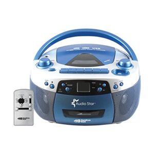 hamiltonbuhl 5050ultra educational boombox home cd player recorder blue, 12inx9inx6in