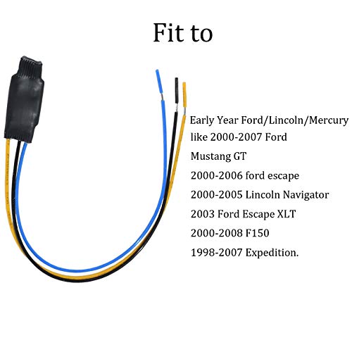 RED WOLF Car 12 Volt to 5 Volt Step Down Adapter Harness Fit Aftermarket Radio Stereo Install for Early Ford Mustang Lincoln