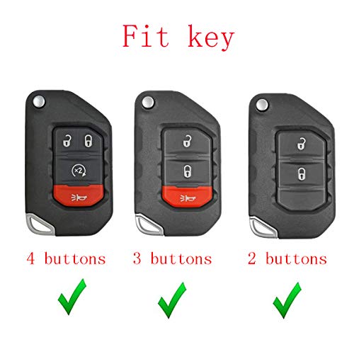 Royalfox Tm Buttons Soft Tpu Flip Folding Remote Key Fob Case Cover For Jeep