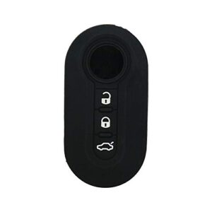 segaden silicone cover protector case holder skin jacket compatible with fiat 3 button flip remote key fob cv4759 black