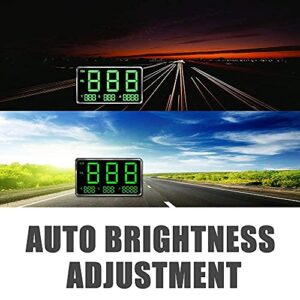 KingNeed Original Universal GPS Head Up Display Speedometer Odometer Car Digital Speed Display MPH Over Speeding Alarm Car Clock for All Vehicles C60/C60S/C80/C90 (C80-1)