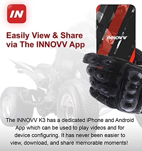 INNOVV K3 Dual Channel Motorcyle Motocam with WiFi, GPS, Parking Mode and IP67 Water-Resistant (microSD Card not Included)