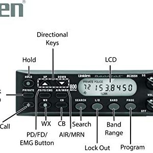 Uniden BC355N 800 MHz 300-Channel Base/Mobile Scanner, Close Call RF Capture, Pre-programmed Search “Action” Bands to Hear Police, Ambulance, Fire, Amateur Radio, Public Utilities, Weather, and More, Black