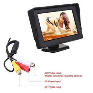 E-KYLIN 4.3" Car Auto Monitor LCD Screen Dash Mounting Stand, 12-24V Wide Input Universal for Truck Auto 2 RCA Video Input for Backup Camera/Rear View/DVD/Media Player