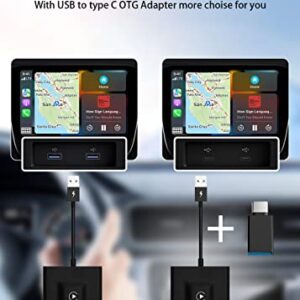 Wireless CarPlay Adapter, CarPlay Dongle for OEM Wired CarPlay Cars, Convert Wired to Wireless CarPlay, Support Online Update Plug & Play Easy Use Fit for Cars from 2015 & iPhone iOS 10+ (Black)