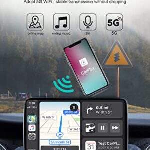 Wireless CarPlay Adapter, CarPlay Dongle for OEM Wired CarPlay Cars, Convert Wired to Wireless CarPlay, Support Online Update Plug & Play Easy Use Fit for Cars from 2015 & iPhone iOS 10+ (Black)
