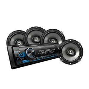 pioneer mxt-s3266bt car system package – digital media receiver featuring pioneer smart sync smartphone app control with 2 pairs of 6-1/2″ 2-way speakers