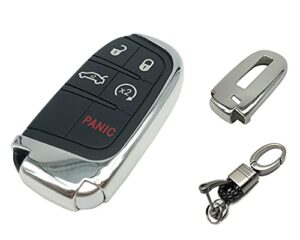 soft tpu key fob cover case fit for jeep compass grand cherokee renegade chrysler 200 300 dodge challenger charger durango journey fiat accessories remote holder skin jacket protector (silver)