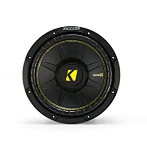 KICKER 44CWCS104 10-Inch (25.4cm) CompC Subwoofer|250 Watts RMS|500 Watts Peak|4-Ohm Single Voice Coil|Legendary Sound Quality & Durability|Car,Truck,SUV,Van,RV