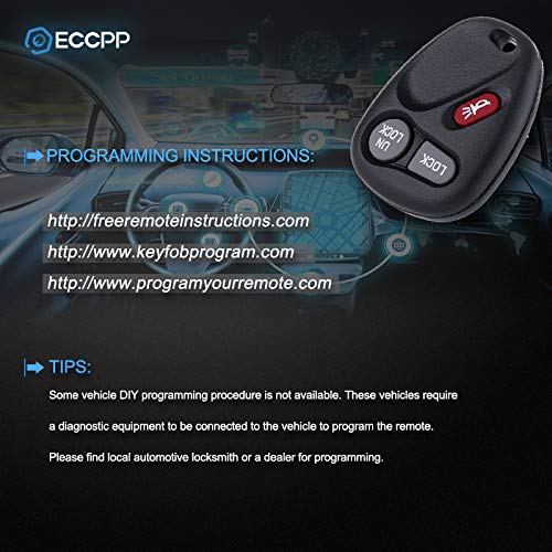 ECCPP Keyless Entry Remote Key Fob for Chevy Silverado Blazer S10 Suburban Tahoe/for GMC Sierra Sonoma Yukon/Bravada Series KOBUT1BT (Pack of 1)