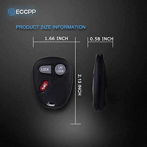 ECCPP Keyless Entry Remote Key Fob for Chevy Silverado Blazer S10 Suburban Tahoe/for GMC Sierra Sonoma Yukon/Bravada Series KOBUT1BT (Pack of 1)