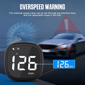 RALBIL Digital GPS Speedometer MPH - Multifunction Car HUD Head Up Display with Fatigue Driving Alarm, Overspeed Alarm and Speed Unit Switching KM/H or MPH for All Vehicle