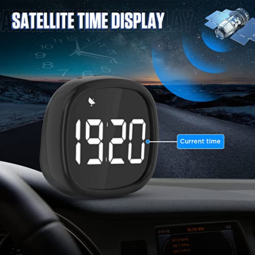 RALBIL Digital GPS Speedometer MPH - Multifunction Car HUD Head Up Display with Fatigue Driving Alarm, Overspeed Alarm and Speed Unit Switching KM/H or MPH for All Vehicle