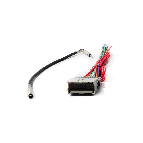 RED WOLF Compatible with GM Chevy GMC Buick 1998-2008 & GM-10 Antenna Adapter Plug Aftermarket Stereo Radio Wiring Harness