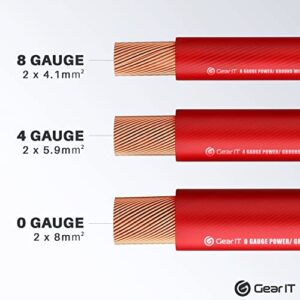 GearIT 1/0 Gauge Wire (25ft Each - Black/Red Translucent) Copper Clad Aluminum CCA - Primary Automotive Wire Power/Ground, Battery Cable, Car Audio Speaker, RV Trailer, Amp, Electrical 0ga AWG 25 Feet