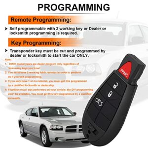 Key Fob Replacement Compatible for Dodge Ram 1500 2500 3500 Truck Pickup 2009 2010 2011 2012 Charger Journey Challenger Grand Caravan Keyless Entry Remote Start Control