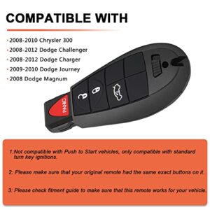 Key Fob Replacement Compatible for Dodge Ram 1500 2500 3500 Truck Pickup 2009 2010 2011 2012 Charger Journey Challenger Grand Caravan Keyless Entry Remote Start Control