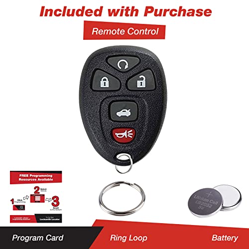 KeylessOption Keyless Entry Remote Control Car Key Fob Replacement for 15912860 with Key