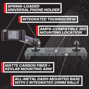 Bulletpoint Dash Mount Cell Phone Holder Compatible with Ford F-150 Truck (2009-2014) with 2-20mm Ball Mounts for GPS Navigation - Compatible with iPhone and Android Smartphones