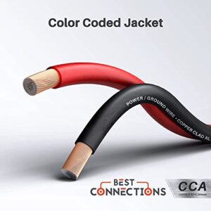 8 Gauge 6 Feet Red Black Speaker Wire Copper Mix Power Ground Car Home Audio