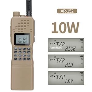 Baofeng AR-152 Ham Radio 10W High Power Tactical Two Way Radio with 12000 mAh Rechargeable Larger Battery Handheld Long Range Walkie Talkies Full Kit